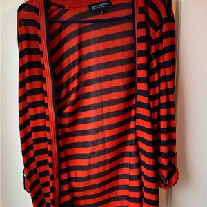 GUC - Jones New York Blue & Orange Striped Cardigan - Sz 1x!!